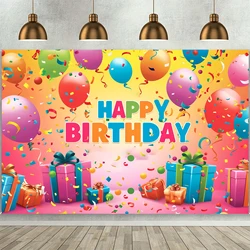 Colorful Happy Birthday Theme Photography Background Colorful Balloon Candle Photography Shower Birthday Party Background