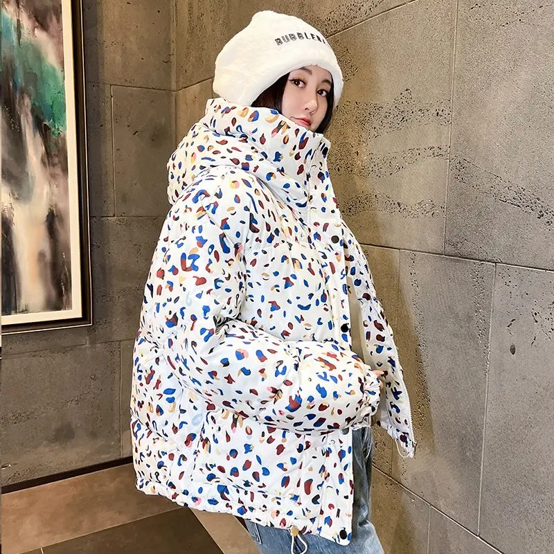 Damska zimowa kurtka puchowa bawełniana 2025 z kapturem Parker Odzież wierzchnia damska Gruba Ciepła Luźna Bawełniana Kurtka Płaszcz