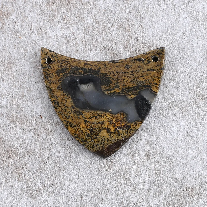 Natural Chohua Jasper Shield Shape Pendant Beads for Jewelry Making, Handmade Natural stones beads 26*29*3mm