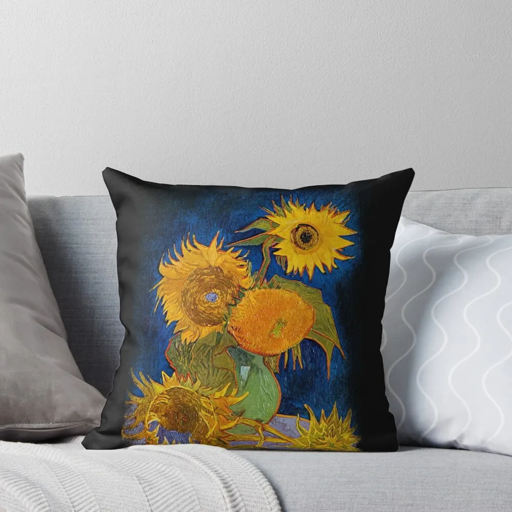 

Van Gogh - Vase With Five Sunflowers Throw Pillow Cushion Cover Set Decorative pillow case home decor items pillow