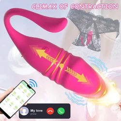 Wireless Bluetooth APP G Spot Vibrator for Women Telescopic Dildo Clitoris Stimulator Vagina Love Egg Panties Sex Toys for Adult