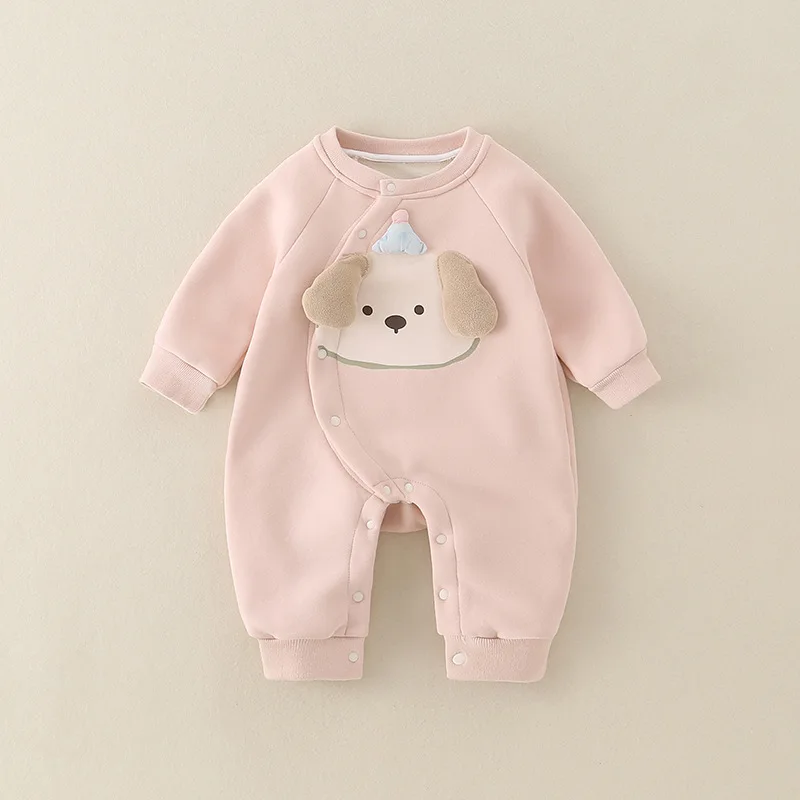 UNITIM أطفال طفل الفتيات السروال القصير ربيع الخريف الكلب المطبوعة طفل الفتيات حللا وزرة جولة الرقبة الوليد الفتيان داخلية