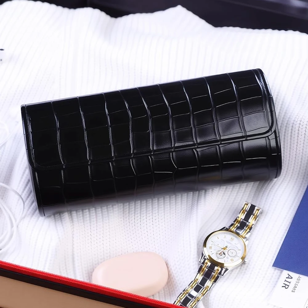 Picture 6: 3/2/1 Slot Watch Travel Case for Men Crocodile Pattern Leather Watch Roll Travel Case Portable Watch Storage Box For Gifts