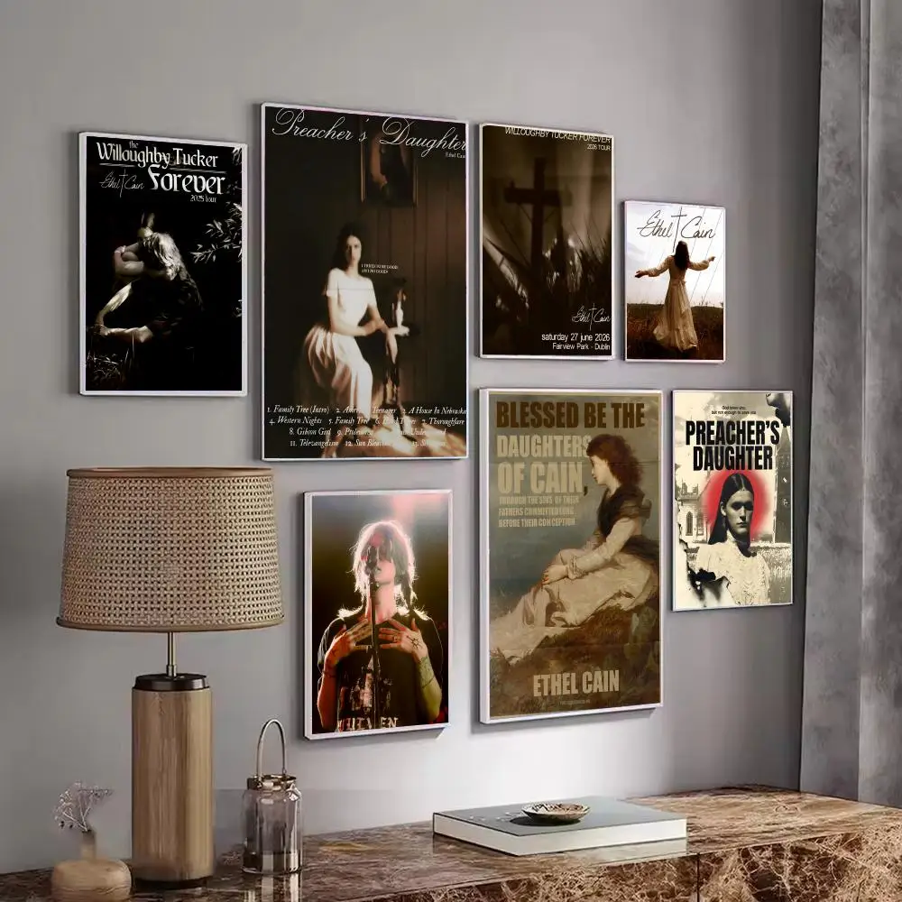Pop Singer Music Album E-Ethel Cain Poster Decorative Wall Art Stickers Mural Photo Print for Home Living Room Hallway Decor