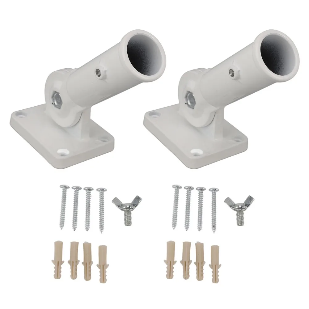 2pcs Adjustable Aluminium Alloy Flag Pole Holder Multi Position Easy Install Flag Pole Mount Flagpole Bracket Outdoor