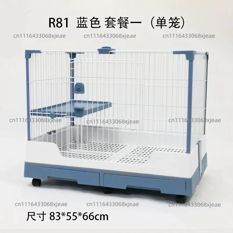 Deluxe Rabbit Cage Drawer Rabbit Guinea Pigs Anti-Spray Urine Cage R81 Household Easy to Clean