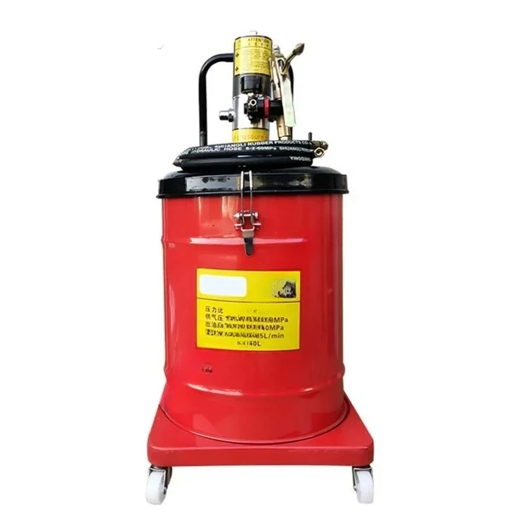40L Large Capacity High Pressure Oil Tank Auto Injector Pneumatic Dispenser Lubricator Bucket Pump Air Operated Grease Pumps