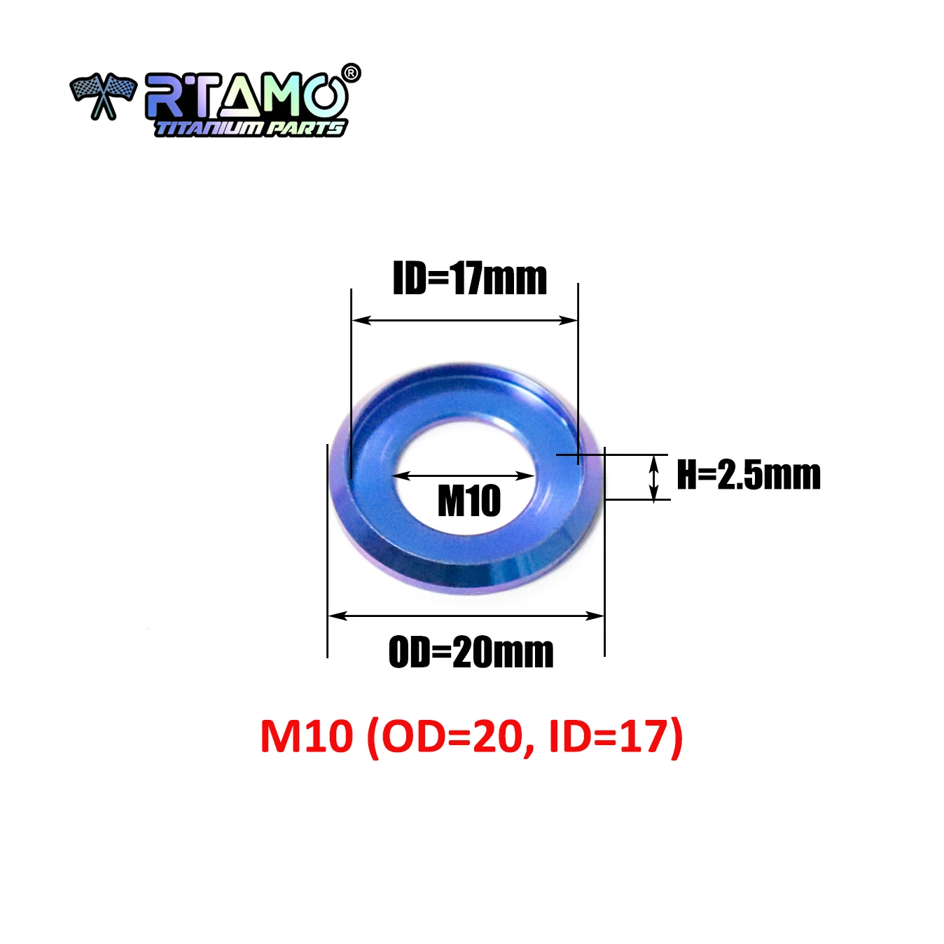 RTAMO M6 M8 M10 Stufenscheiben Titandichtungen für Fahrrad- und Motorradumwandlungen Abstandshalter (1 Stück) – Detail 6