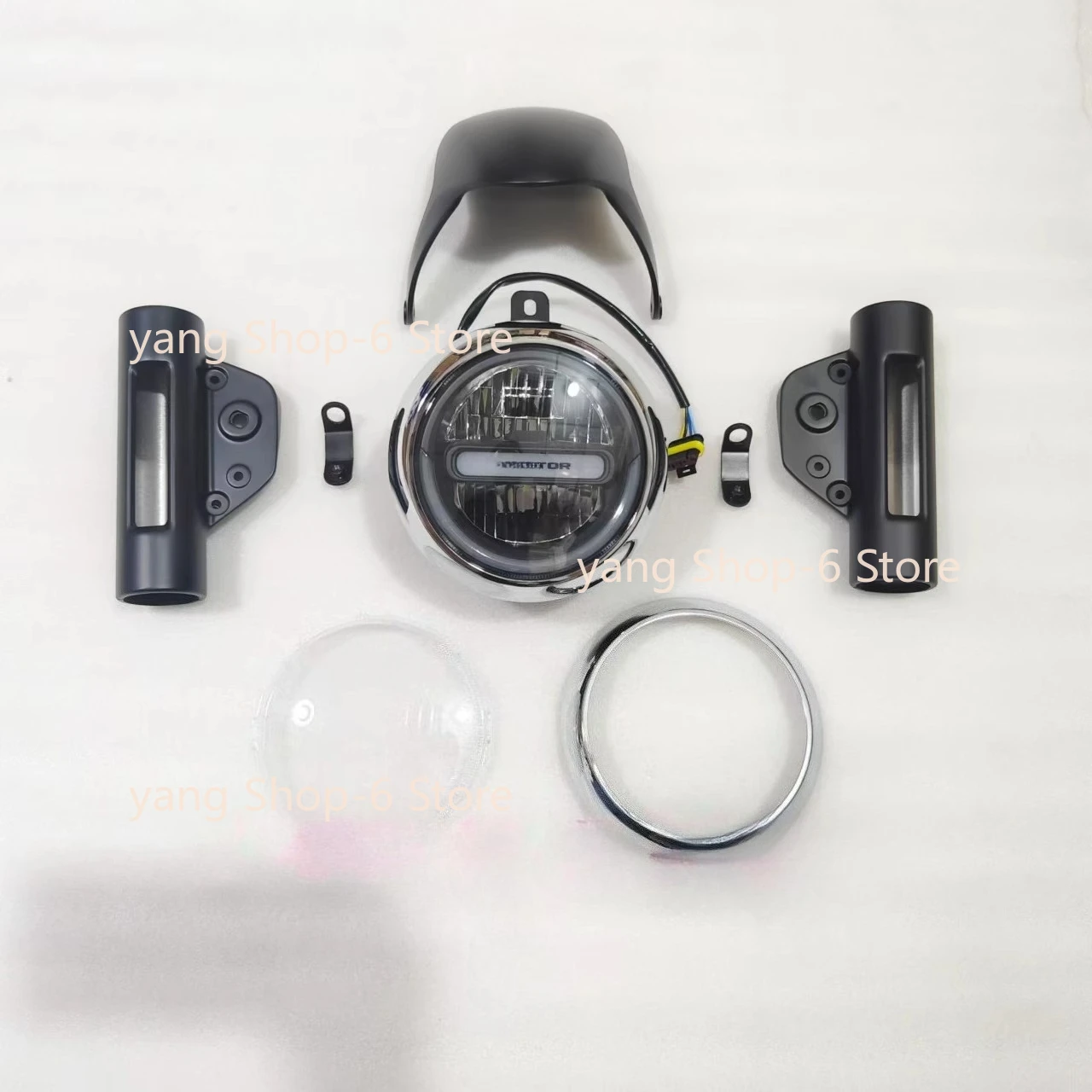 For Qjmotor SRV250 Assembly Headlamps Accessories QJ SRV 250 Motorcycle Headlight lamp shade glass Frame Lamp Cover