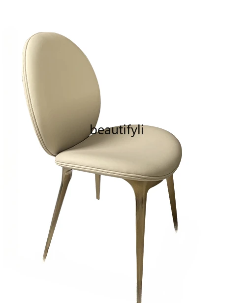 

Italian Restaurant Dining Chair Light Luxury Imported PU Leather Living Room Dining Chair Private House Villa