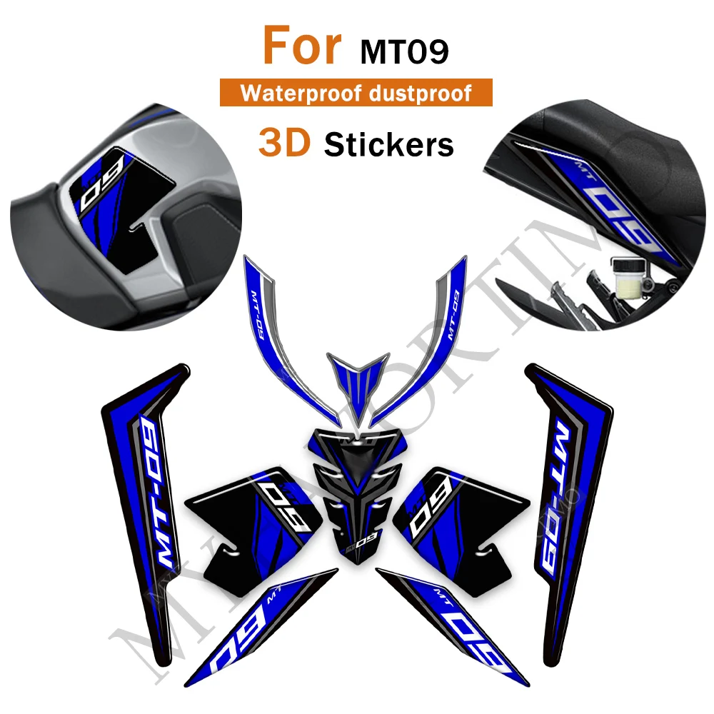 

3D наклейки для мотоцикла 2016-2021 для Yamaha MT09 MT FZ 09 SP, накладка на бак, боковая газовая наколенница, защита крыла