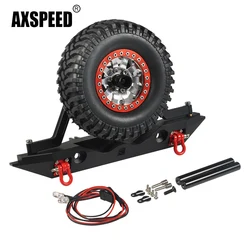 AXSPEED paraurti posteriore in metallo con gancio di traino a luce LED staffa per pneumatici di ricambio per TRX-4 TRX4 1/10 RC Crawler parti di aggiornamento del modello di auto