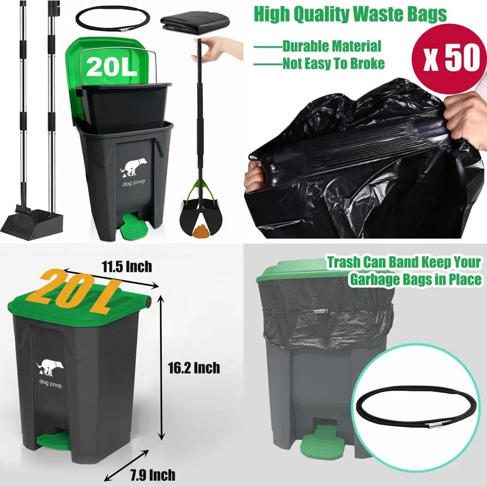

Large Outdoor Dog Waste Container with 20L Capacity and Removable Inner Bin for Easy Yard Cleanup