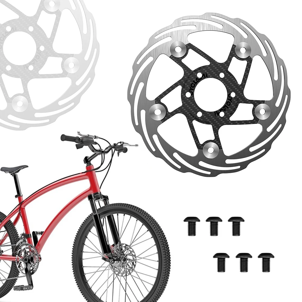 

160/180mm Bicycle Brake Rotor 6 Holes Bike Disc Brake Rotor Carbon Fiber Road Bicycle Center Lock Disc for Road Bike