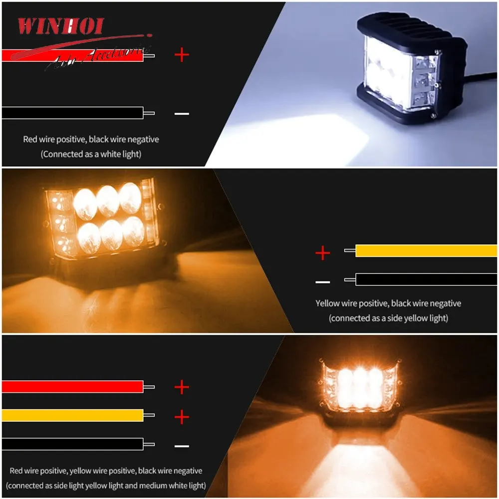 60W LED Pod Lights Car Led Headlights12V 24V Flash Trobe Lamp Led Work Light Bar Car Spotlights Fog Lamp for 4x4 Off Road Truck