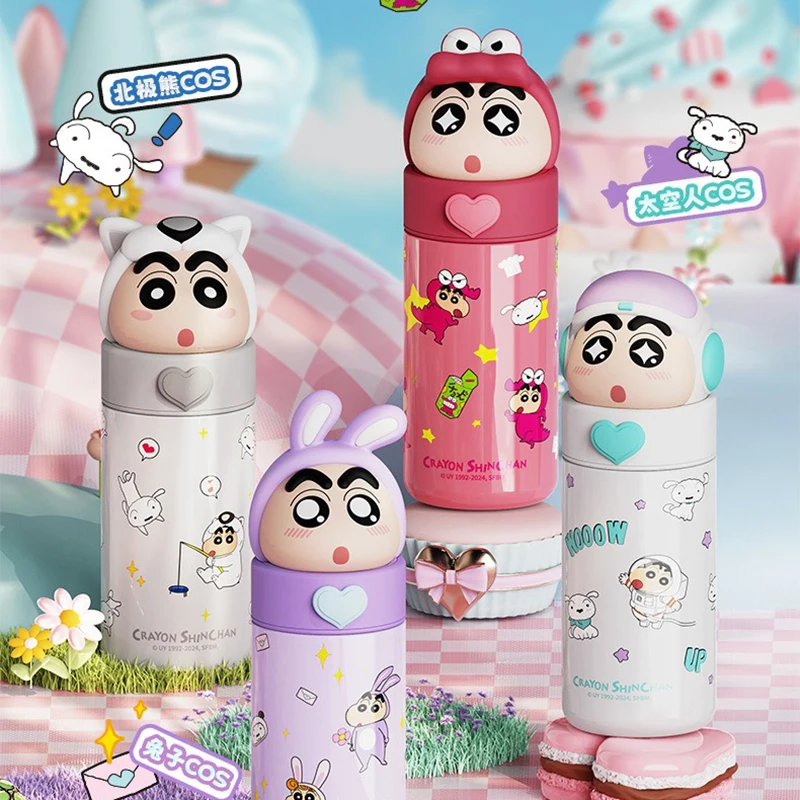 

350ml Sanrio Stainless Steel Cartoon Thermos Shin-chan Dollcup Cosplay Child Vacuum Flask Water Bottle Gift Cup for Kids