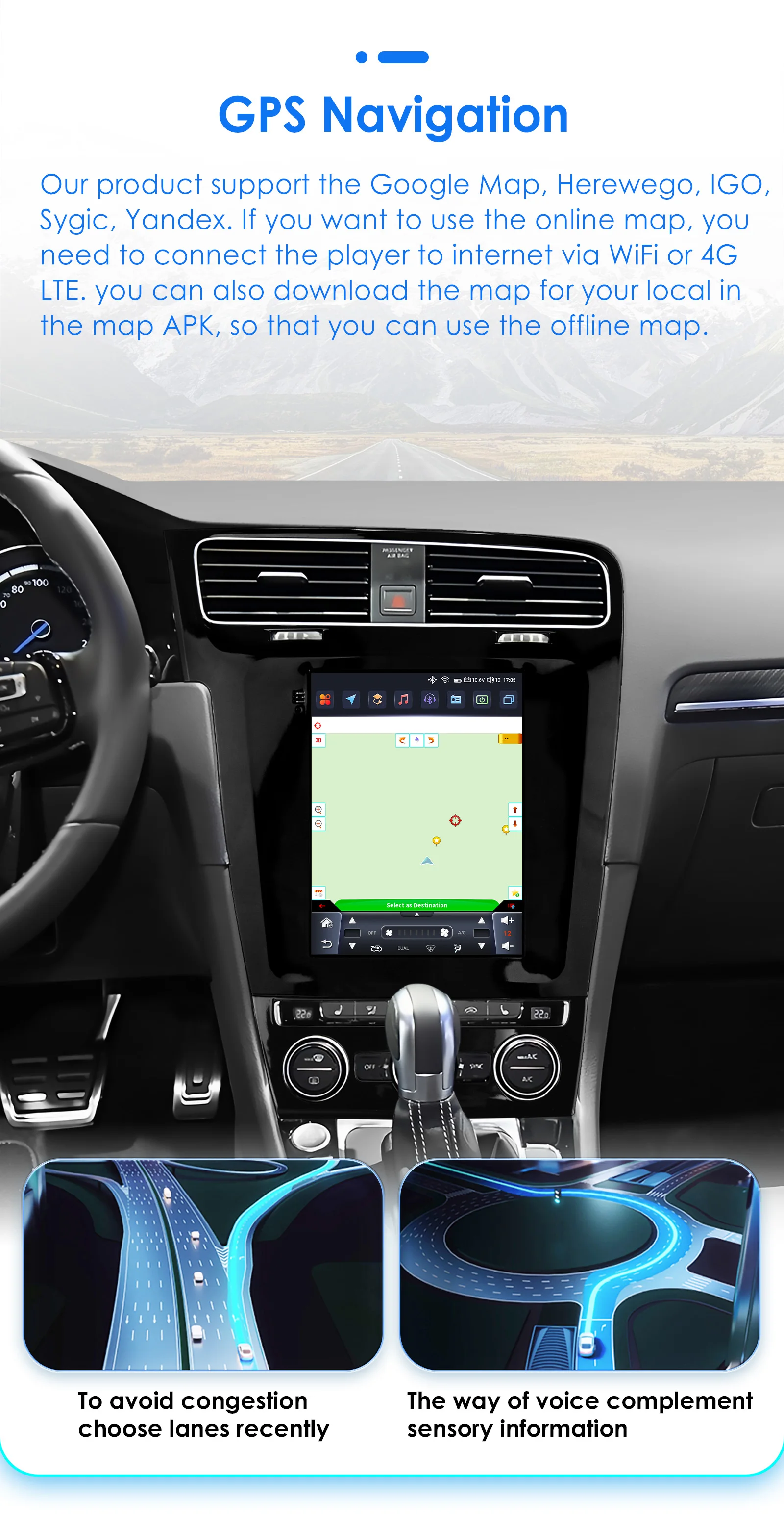 Hizpo Android 13 Wireless Carplay Auto Car Multimedia Player for VW Volkswagen Golf 7 2014-2018 for Tesla Style Screen 9.7" Wifi