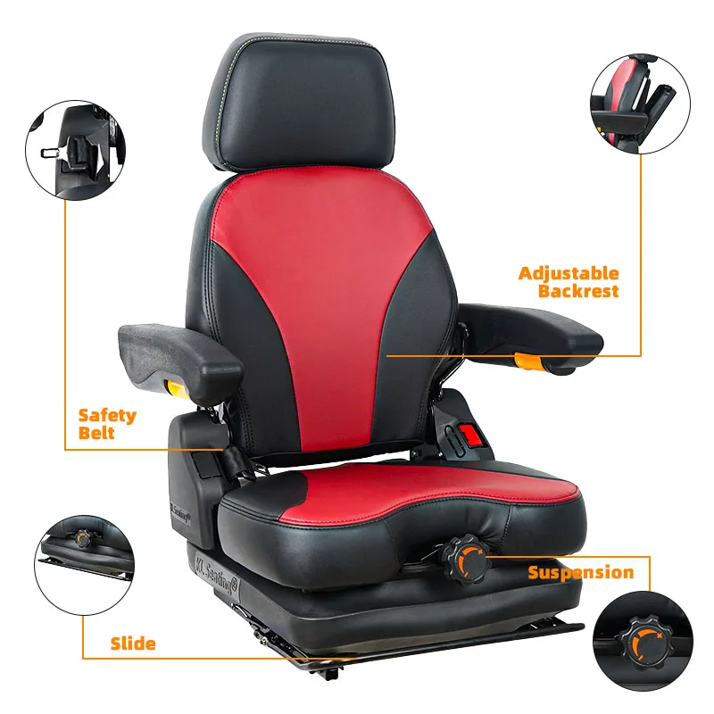 Compact And Comfortable Tractor Seat Lawn Mower Suspension Seat Mechanical Air Suspension Universal