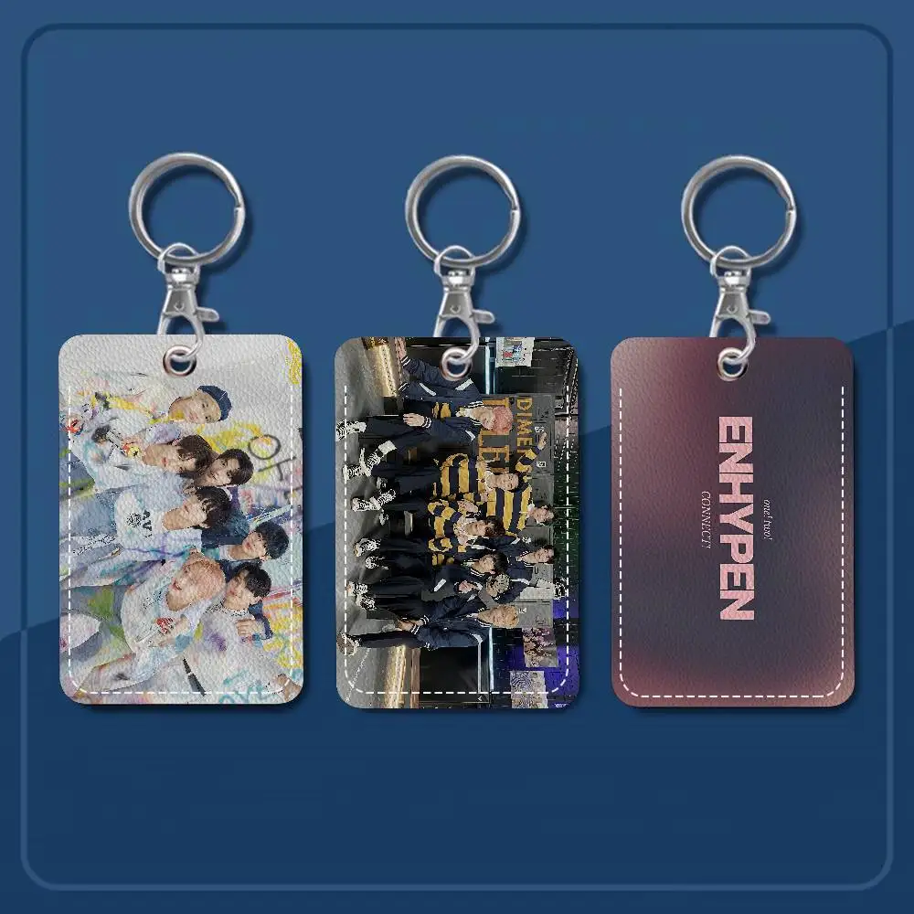

Kpop Man E-ENHYPEN Keychain With Access Card Holder, Bus Pass & Meal Card ID Bank Card Protective Case For Security