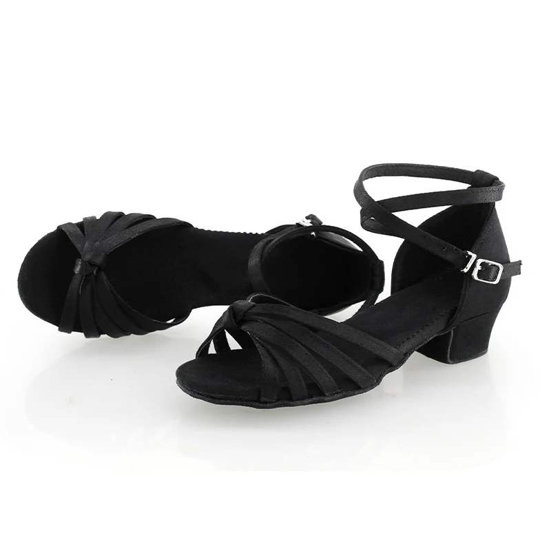 Mädchen Frauen Latein Schuhe Niedrigen Absatz Latino Salsa Moderne Ballsaal Satin Latein Schuhe Tango Salsa Rumba Latin Dance Schuhe