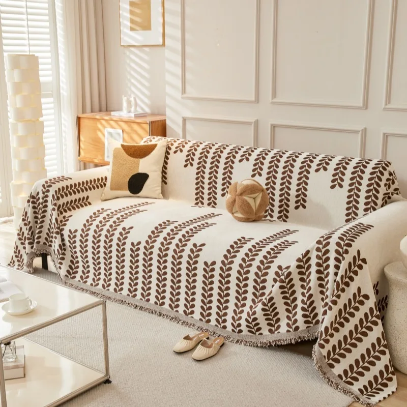 

Скандинавский минималистичный современный диван-полотенце, всесезонный универсальный чехол для дивана, тканевый чехол для дивана из синели, полностью завернутый чехол для дивана