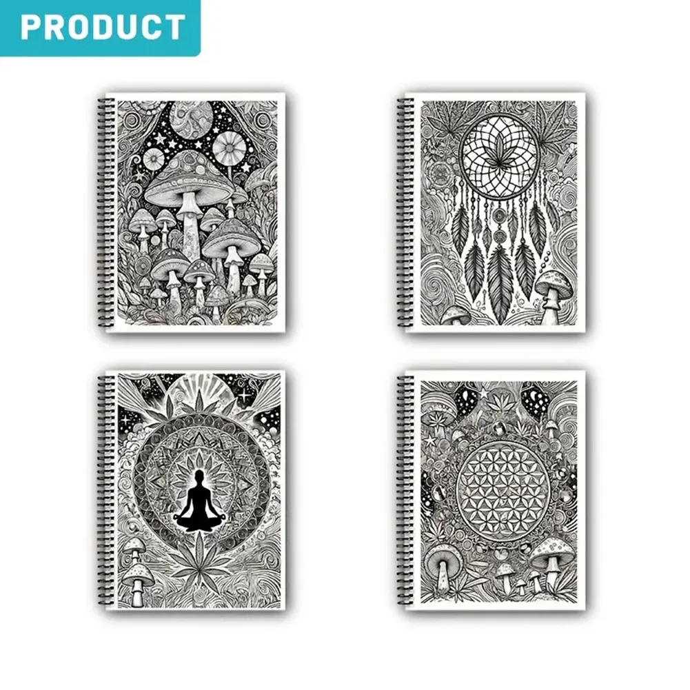 A33Z-Trippy Coloring Book For Adults: Psychedelic Coloring Pages Of Mushrooms, Magic Worlds, Optical Illusions For Adults