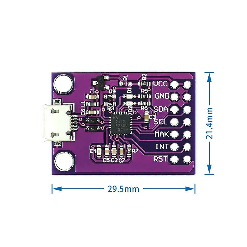 Comunicação Módulo Ferramenta, CP2112 TPYC-C MicroUSB Interface Debug Board, USB para I2C