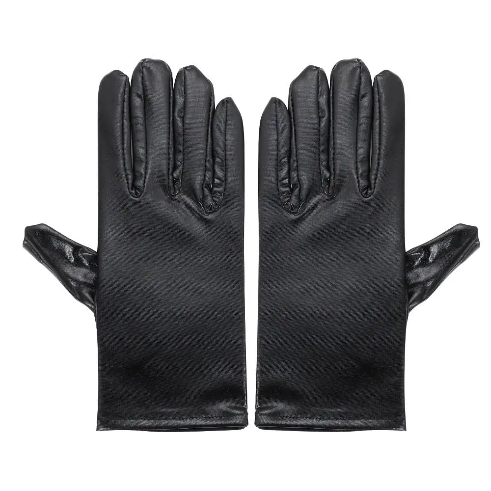 Guantes de cuero PU punk góticos negros para Halloween - imagen 2