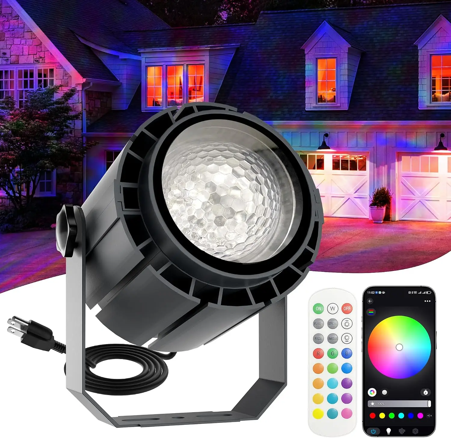 Ocean Wave Projector 150W RGBW Color Changing Light LED Water Ripple Flame Fire Effect Use Ceiling Wall Garden Party Holiday