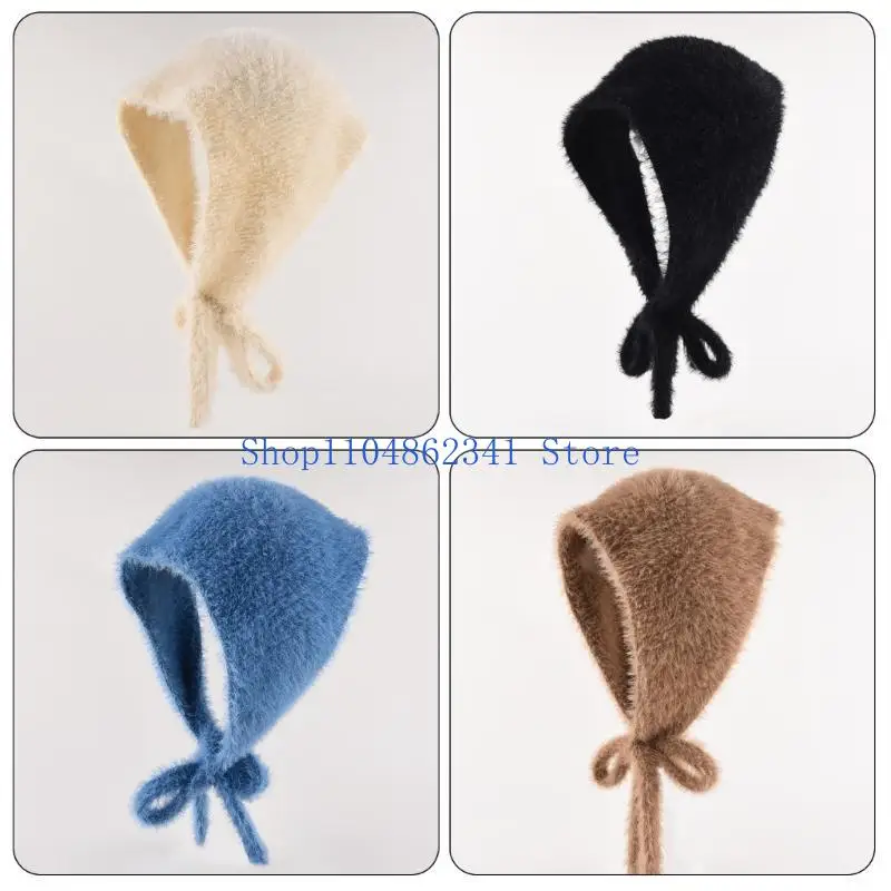 

5asd Fashionable Headscarf Hat Soft Knitted Headwrap Hat For Women Daily Wear And Special Occasion Photography Laceup Hat