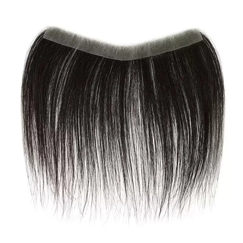 Real Human Hair Hairline Patch V-shape Lace Front Forehead Bangs Topper Thin Invisible Hair Piece for Women Hair Loss