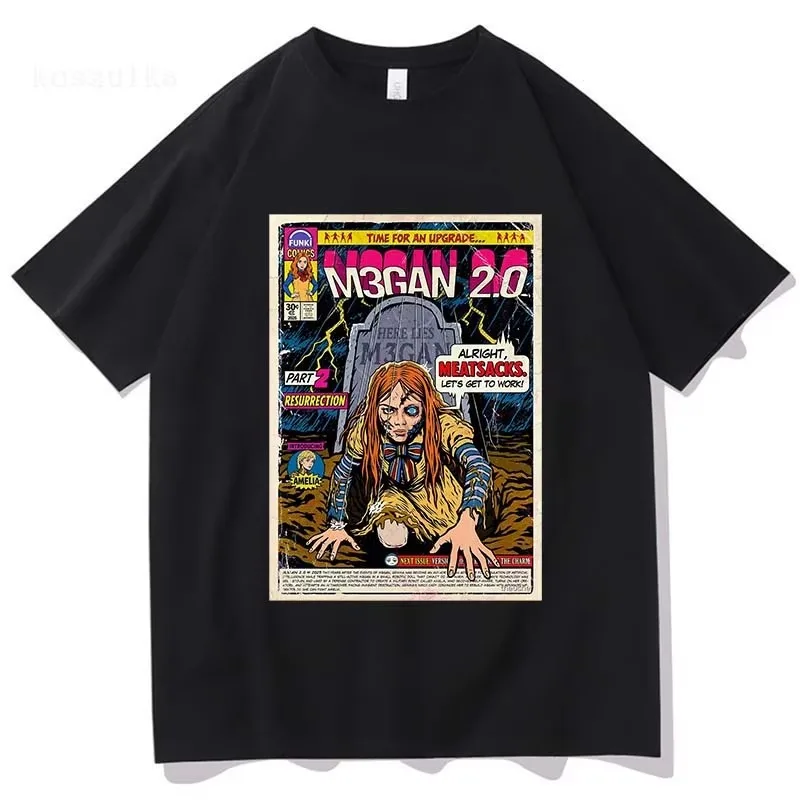 

Sci-Fi Horror Movie M3GAN 2.0 T-Shirt Summer Cotton Women Men Tshirts Short Sleeve O-neck 2025 T Shirt Film Graphic Printing Tee