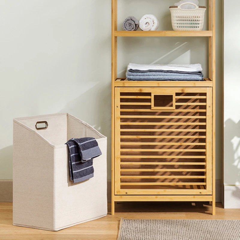 Large Capacity Multifunctional Bamboo Dirty Clothes Basket Household Enlarged and Raised Clothes and Toy Storage Basket