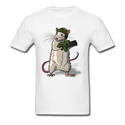 Brand Mouse Fight Casual Tee-Shirt Interesting Tshirt Funny Rat Cool T Shirts Outfit Cartoon T-Shirt Cotton Four Seasons