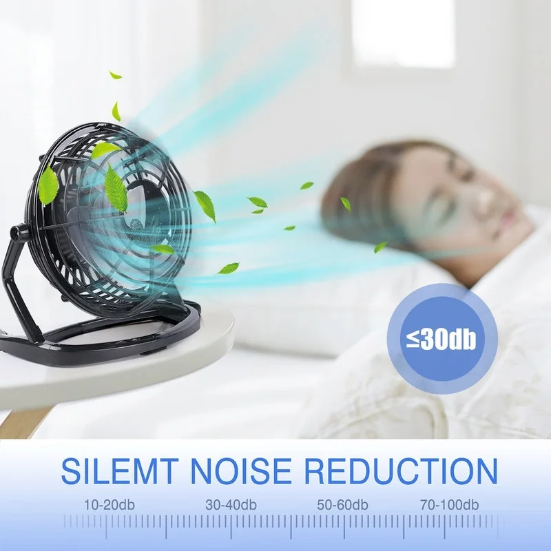 Universal USB Silent Fan for Office Home PC Laptop Notebook Macbook Summer Cooling Fan Rotatable Mini USB Fan with 4 Blades