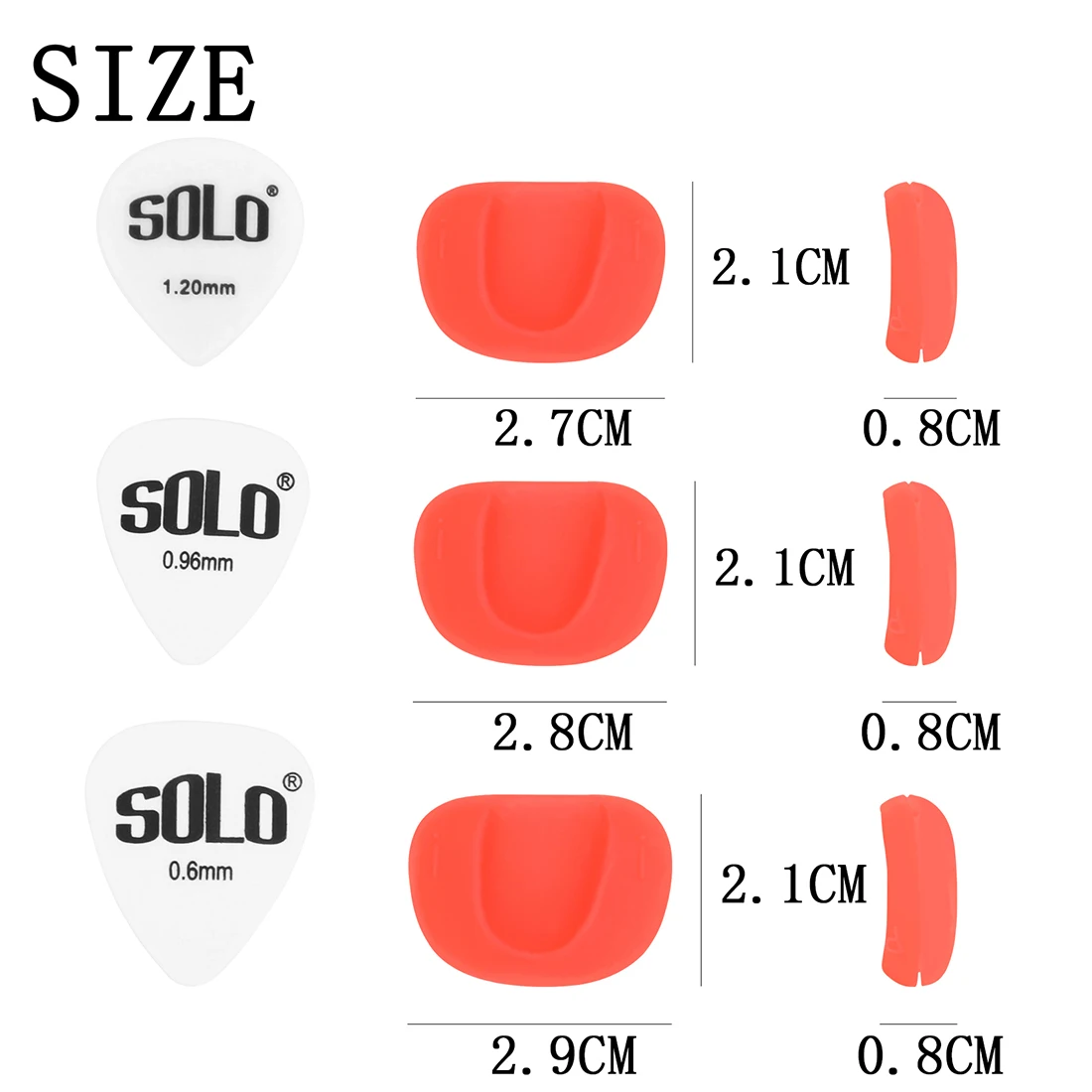 SOLO 3Pcs Guitar Picks Professional Guitar Posture Corrector for Ukulele Guitar Non Slip with Silicone Sleeve Finger Fixator