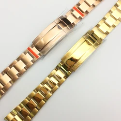 High Quality Stainless Steel Rose Gold Gold Watch Bracelet for Daytona SUP GMT 40mm Men's Watch Spinner Pull Button Strap