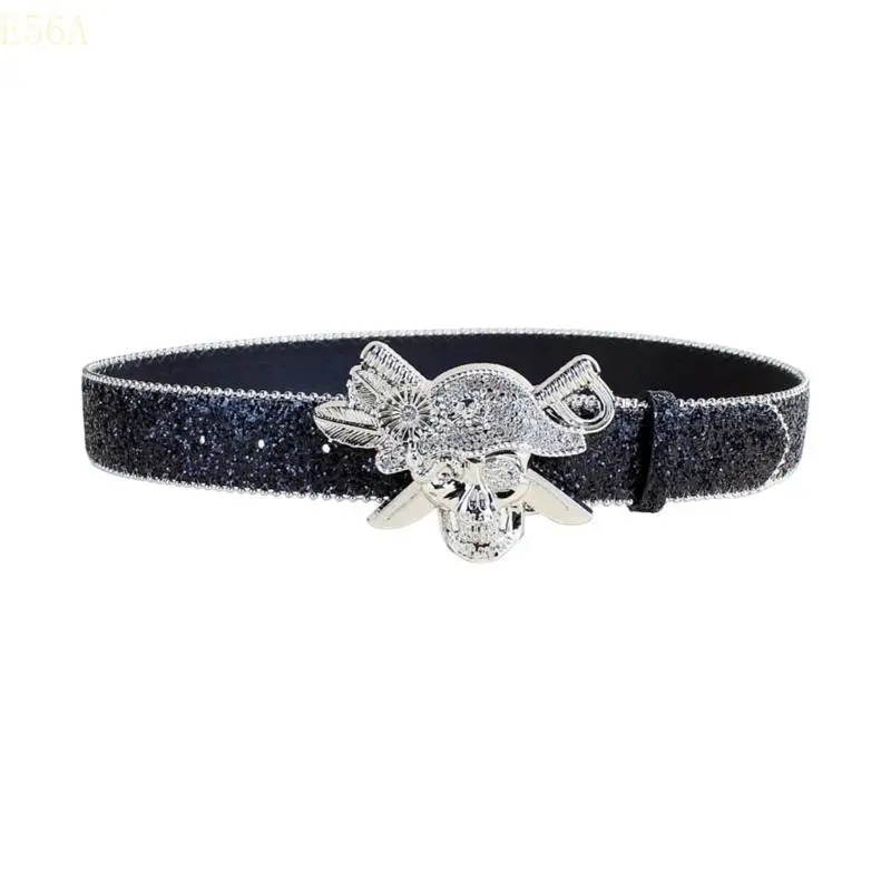 

E56A Grunge Waist Belt Trendy Rhinestones Stylish Glitter Corset for Jeans Dress
