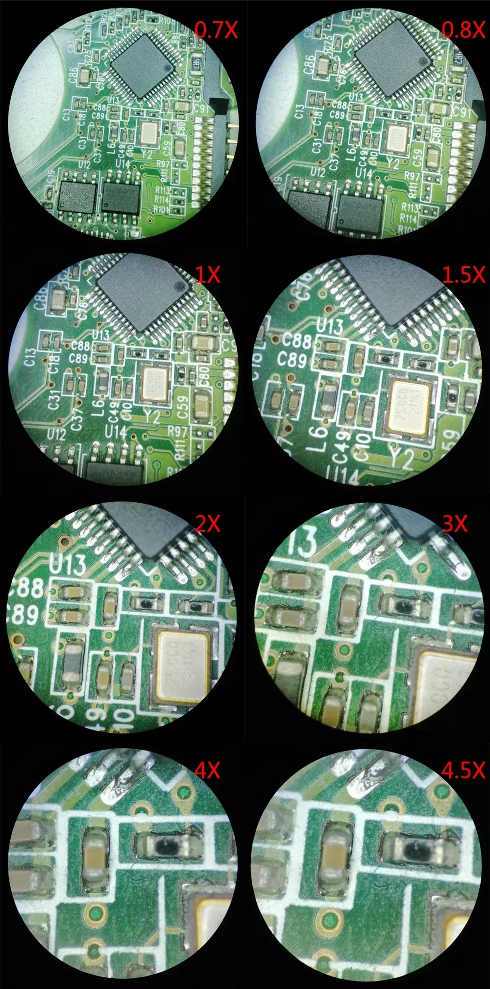 7X45X Magnification Continuous Zoom Binocular Stereo Microscope WF10X/20mm Large Field Eyepiece Distance 100mm For PCB Soldering