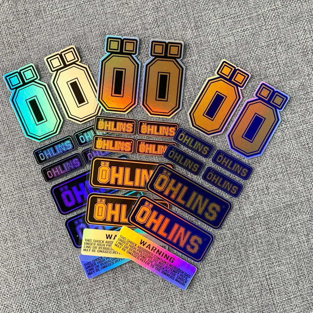 

NO.L093 OHLINS Sticker Laser Rainbow Suspension Modification Motorcycle Waterproof Decal