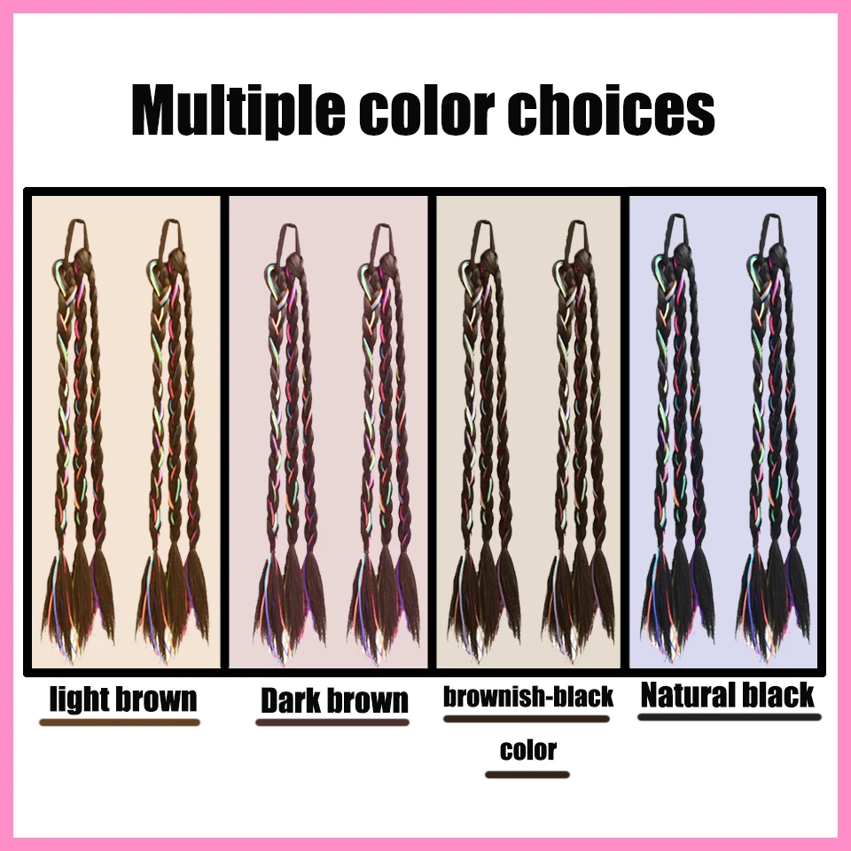 Synthetic Colored Boxing Braids New Ponytail Long Braids Sweet Cool Girl Natural Twist Fake Braids Advanced Color Rope Hair