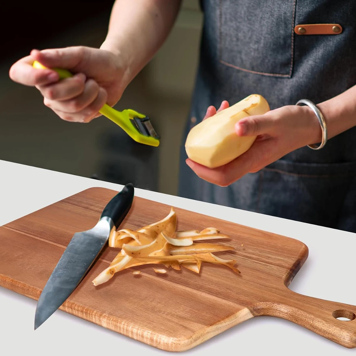 Wooden Pizza Cutting Board With Handle Butchers Block Kitchen Chopping Boards the Accessories Meat Acacia Log Wood Chopboard Set