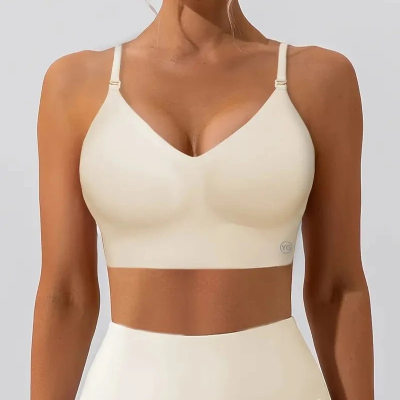 2026summer Sports Bra Slim Fit Breathable Fitness Crop Top Comfy Wireless Yoga Bralette for Women Daily & Workout Wear