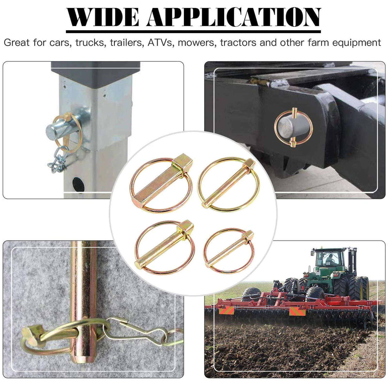 10 قطعة قفل أمان دبوس الزنك مطلي الكربون الصلب الثقيلة ل وصلة مقطورة جرارات زراعية جزازة الشاحنات الربيع تحميل رمح