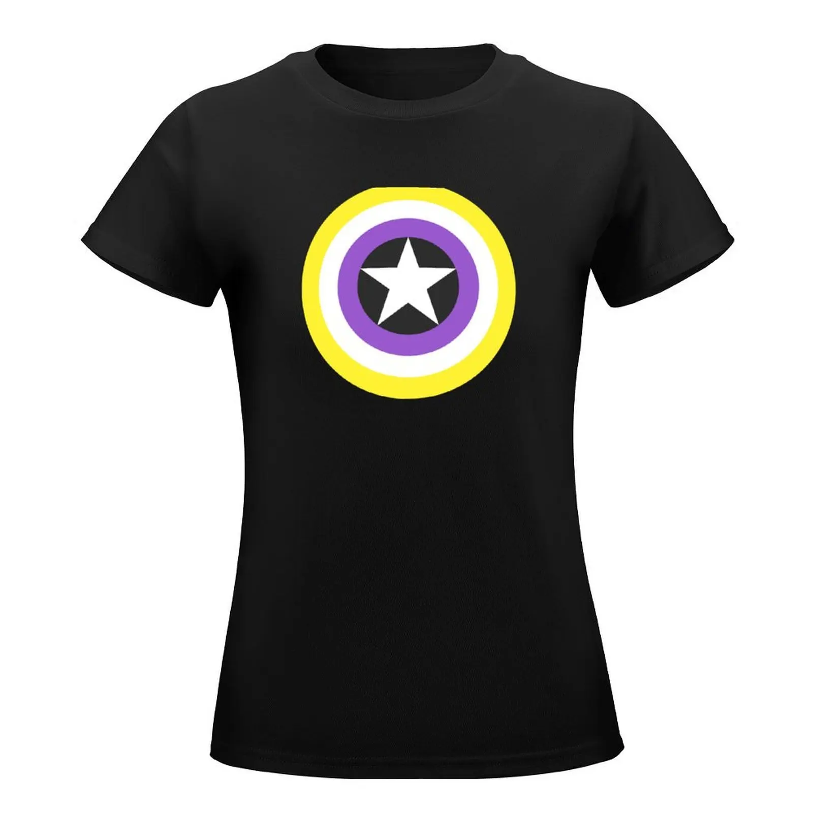 Pride Shields - Nonbinary, version 1 T-Shirt tops female clothes for woman