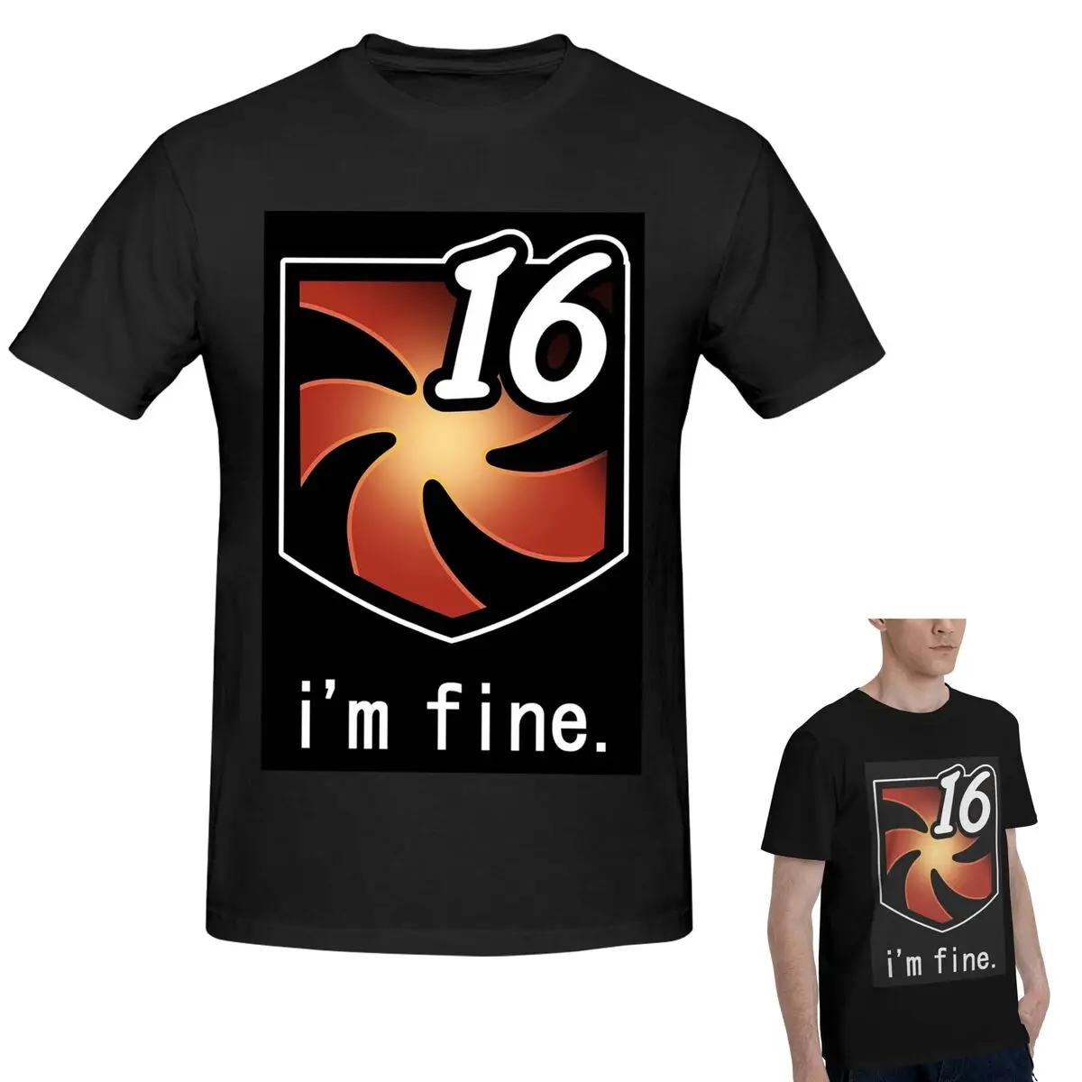 

Футболка из 100% хлопка I'm Fine Vuln Stacks, мужская модная футболка большого размера, мужские летние рубашки с круглым вырезом, топы, S-6XL