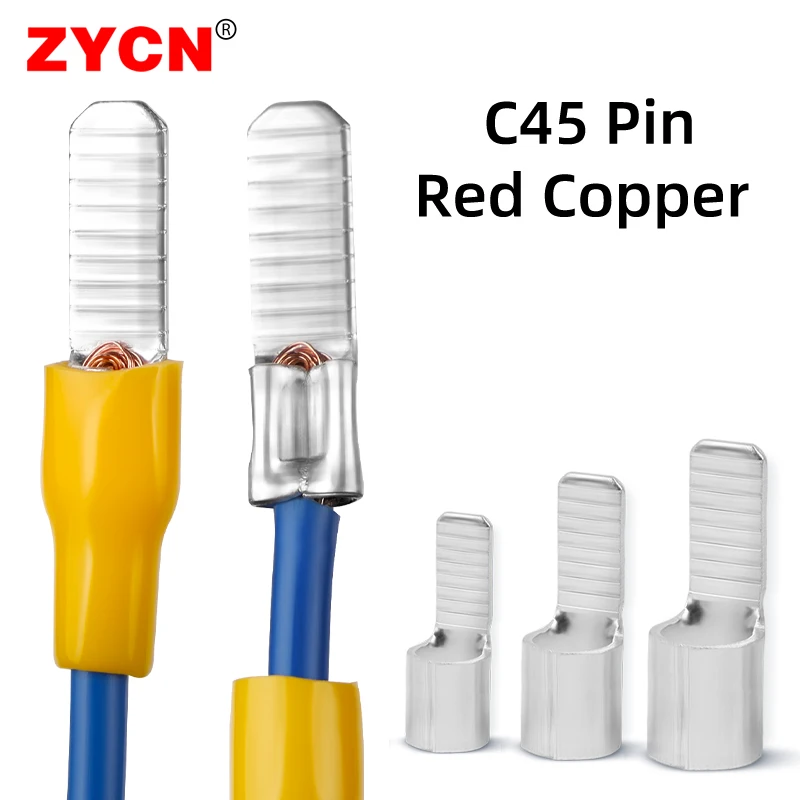 C45 Pin Terminal Cold 1.5-70mm² Pressing Copper Nose  DZ47 Air Switch Pressure Line Connection Cable Wire Lug Insert Duckbill