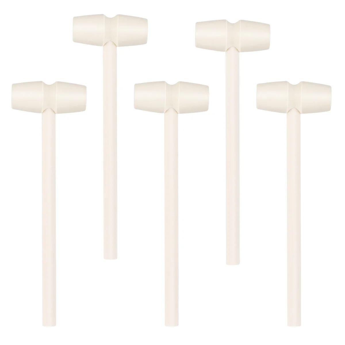 5pcs Mini Wooden Hammer Mallet Pounding Smooth Safe Solid Wood Environmental Paint For Toddlers Hand Eye Coordination