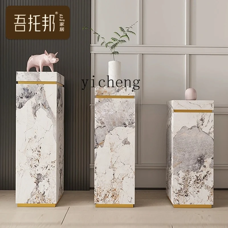 BJ-1 light luxury rock slab flower stand floor-to-ceiling display stand living room decorative shelf ornament base
