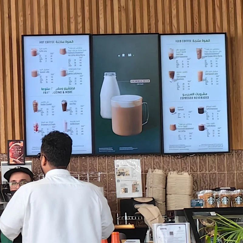 43 50 55 Inch Wall Mounted Advertising Screen Monitors Tv Display Player 4k Digital Signage and Displays Menu Boards Billboards